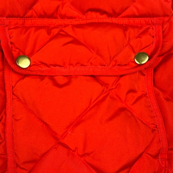 Woolrich Womens Red Diamond Quilted Real Down Puffer Vest XL Equestrian Full Zip - Picture 7 of 9